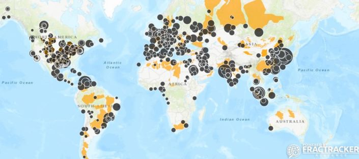 全球炼油厂地图由FracTracker - Ted Auch